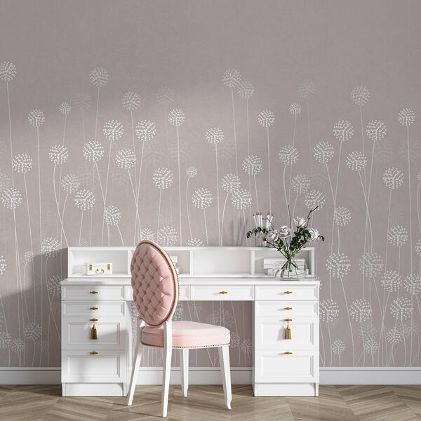 Wall murals White flowers on a gray background Wall murals White flowers on a gray background