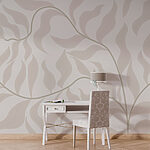 Wall murals Pattern of leaves on a white background