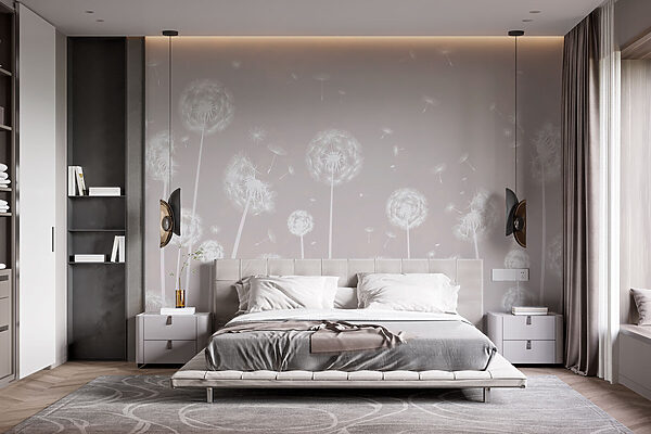 Wall murals Dandelions swaying in gentle breeze Wall murals Dandelions swaying in gentle breeze