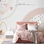 Wall murals Abstract pastel shapes and dots.