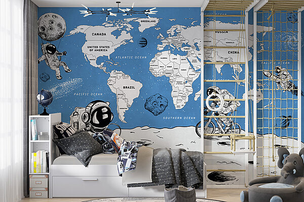 Wall murals Drawing of a person riding a bicycle Wall murals Drawing of a person riding a bicycle