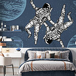 Wall murals Two astronauts floating in space
