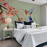 Wall murals Colorful bird flying in the air