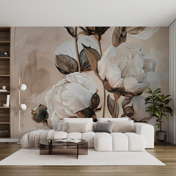 Wall murals Elegant blooms against soft background Wall murals Elegant blooms against soft background