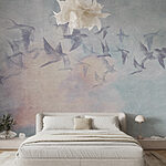 Wall murals Flock of birds flying in the sky