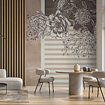 Wall murals Elegant floral design with stripes.