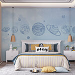Wall murals Planets in the sky with clouds