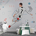Wall murals Player kicking soccer ball powerfully