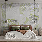 Wall murals Tropical leaves in soft pastels.