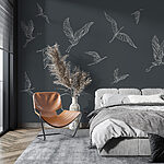 Wall mural White line drawing of a bird