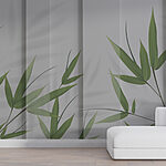 Wall murals Elegant bamboo leaves and shadows