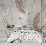 Wall murals Elegant leaves with soft pastel hues.