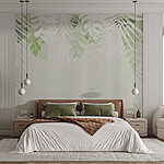 Wall murals White and green leaves