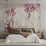 Wall murals Abstract floral design with purple tones.
