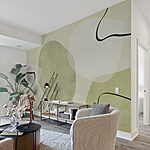 Wall murals Black line on a white surface