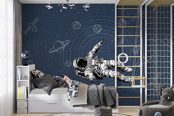 An astronaut floating in space Wall murals An astronaut floating in space