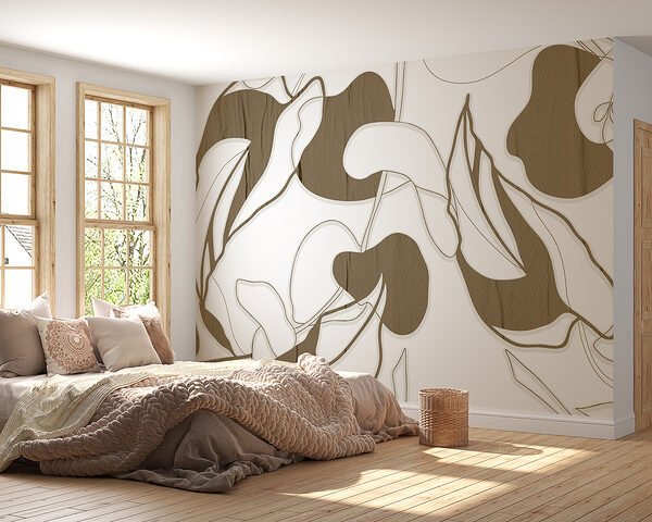 Abstract lines with earthy shapes Wall murals Abstract lines with earthy shapes