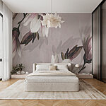 Wall murals Magnolia blossoms on a pastel background.