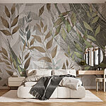 Wall murals Artistic foliage pattern in neutral tones.