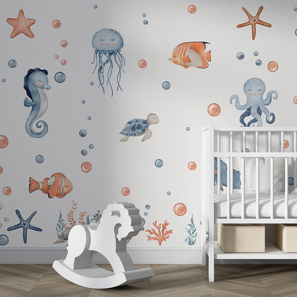 Starfish and bubbles Wall murals Starfish and bubbles