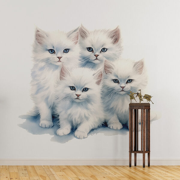 Group of white kittens Wall murals Group of white kittens