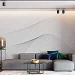 Wall murals Black and white wavy lines
