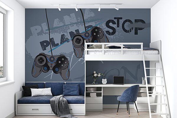 Wall murals Video game controller on a grey background (SKU: w00829) Wall murals Wall murals Video game controller on a grey background (SKU: w00829)