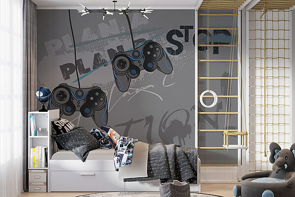 Video game controller on a grey background Wall murals Video game controller on a grey background