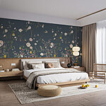 Wall murals Birds and blossoms on branches.
