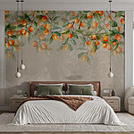 Wall murals Fruitful tree branches with leaves.