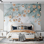 Wall murals Watercolor blossoms on gentle branches.