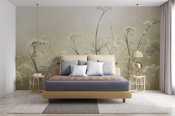Delicate wildflowers in soft light Wall murals Delicate wildflowers in soft light