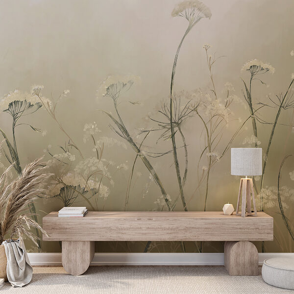 Delicate wildflowers in soft light Wall mural Delicate wildflowers in soft light