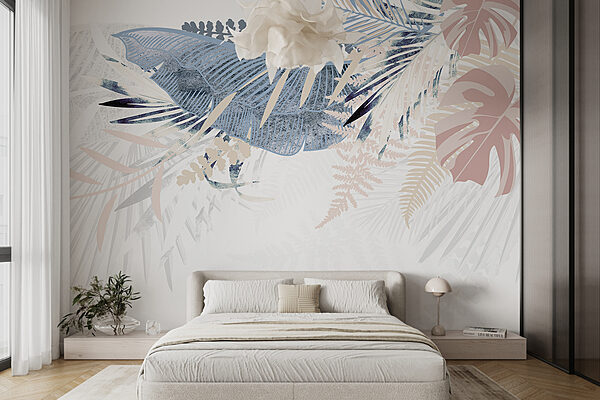Abstract tropical foliage design Wall murals Abstract tropical foliage design