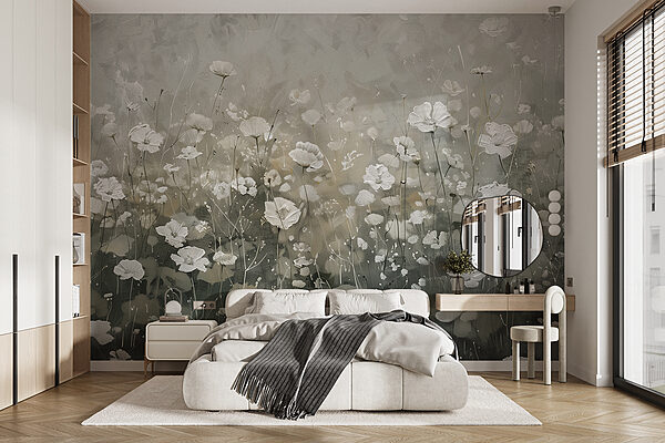 Delicate blooms in morning light Wall murals Delicate blooms in morning light