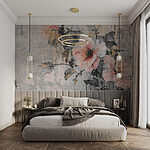 Wall murals Elegant flowers with artistic brushstrokes.