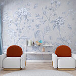 Wall murals Delicate floral design with butterflies.
