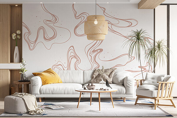 White and brown swirls on a white background Wall murals White and brown swirls on a white background