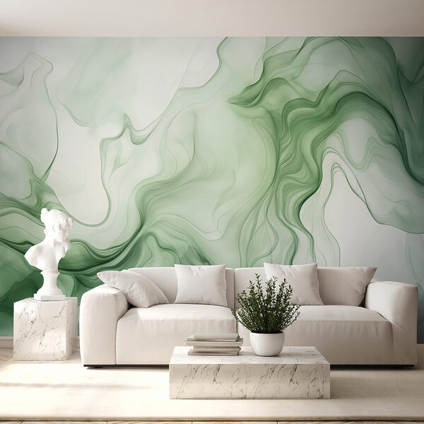 Green and white smoke Wall mural Green and white smoke