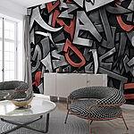 Wall murals Red and black logo