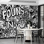 Wall murals Black and white graffiti