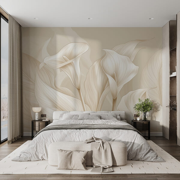 Wall mural Elegant lilies in soft shades