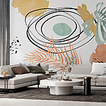 Wall murals Abstract botanical watercolor design.