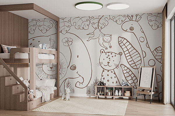 Drawing of a lion Wall murals Drawing of a lion