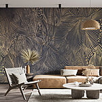 Wall murals Elegant botanical pattern in dark tones.
