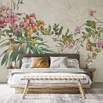 Wall murals Floral arrangement with green leaves.