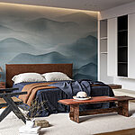 Wall murals Serene blue waves blend seamlessly.