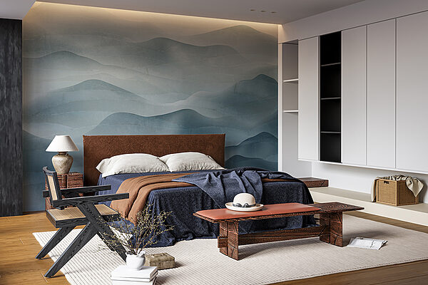 Serene blue waves blend seamlessly Wall murals Serene blue waves blend seamlessly