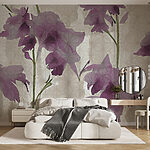 Wall murals Purple flowers on a white background