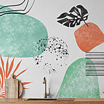 Wall murals Art piece of art with different shapes and colors